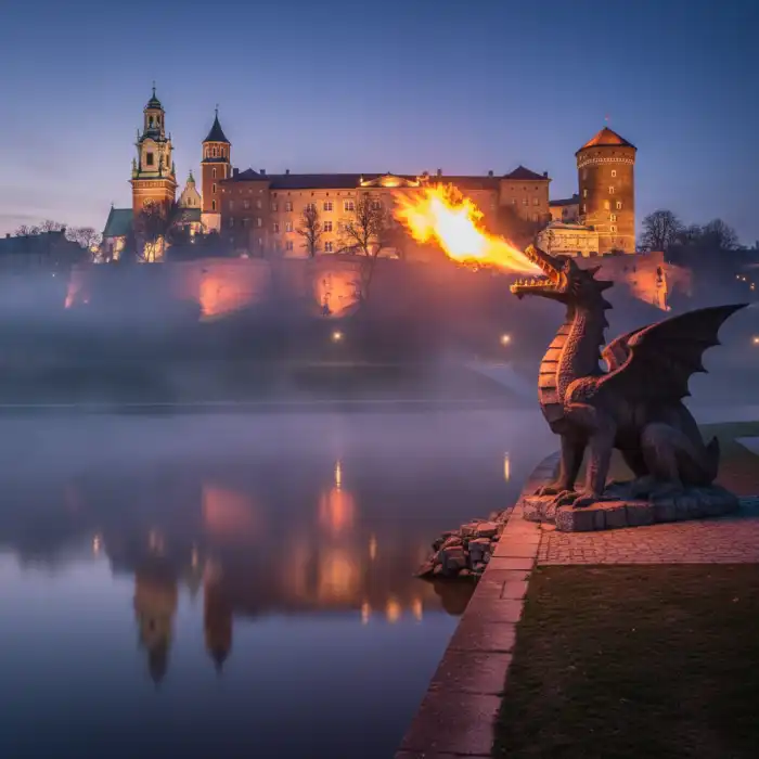 Legenda o smoku wawelskim: historia, fakty i praktyczny przewodnik Ziejąca ogniem rzeźba smoka u podnóża Wawelu, której historia nawiązuje do popularna legenda o smoku wawelskim.